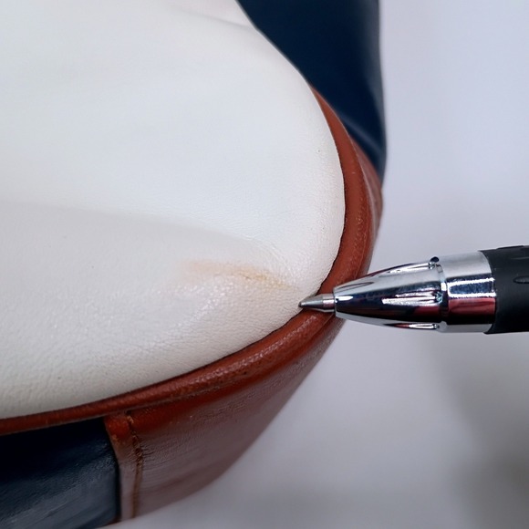 Coach Park Leather Color Block Tote Bag Vintage Cream Navy Brown F23533 Womens - Picture 16 of 16